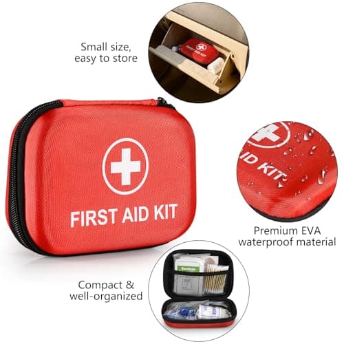 Mini First Aid Kit, 115 Piece Hard-Shell Portable EVA Emergency Medical Kit, Suitable for Home, Travel, Outdoor, Camping, Office, Car, Hiking, and School - Thumbnail 3