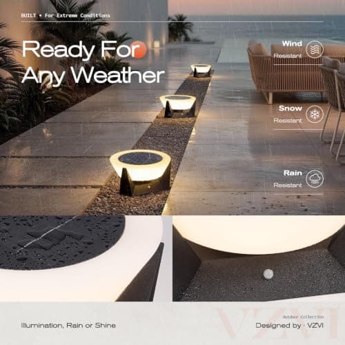 VZVI Solar Lanterns Outdoor, 3000K LED Medium Solar Floor Lamp Waterproof with IP54, Dusk to Dawn Outdoor Floor Lamp, E26 Lantern for Porch, Modern Dimmable Lantern for Patio Deck Yard, Garden Lights - Thumbnail 6