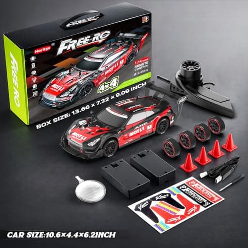 LFOLUSU Remote Control Car RC Drift Car 1:16 Scale 4WD RC Vehicle with LED Lights 2.4GHz 30km/h RTR High Speed Racing Sport Toy for Adults Boys Girls Kids Gift 2Pcs Rechargeable Battery - Thumbnail 6