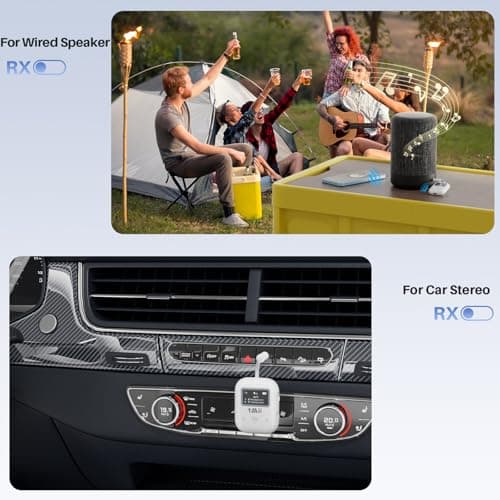 1Mii SafeFly Min+ Bluetooth Transmitter and Receiver,Bluetooth Adapter for Airplane, Supports to 2 AirPods/Headphones,Use with Any 3.5mm Jack on Airplanes, Gym, TVs, Car, Home, Boat(White) - Thumbnail 4