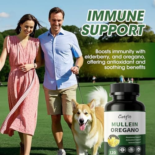 Mullein Oregano Oil Capsules for Lungs Detox-7 in 1Pure Herbal Mullein Leaf Extract, Elderberry, Turmeric,Mentha for Respiratory & Immune Support, Lung Cleanse for Smokers,Vegan,Non-GMO (120 Caps) - Thumbnail 6