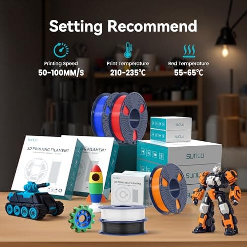 SUNLU PLA Plus Filament 1.75mm Black 1KG, Neatly Wound 3D Printer Filament 1.75mm, PLA+ 1000g, Dimensional Accuracy +/- 0.02 mm, Fit Most FDM 3D Printers, 1kg Spool (2.2lbs), Black - Thumbnail 5