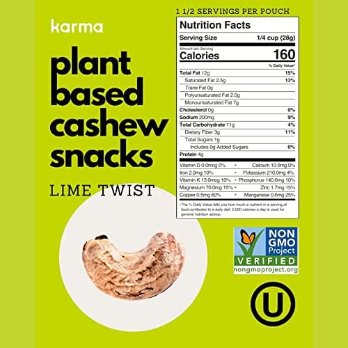 Whole 30 Variety Pack Cashews by Karma Nuts, Whole, Roasted, Vegan, Zero Sugar, Non GMO, Gluten Free, Low Carb, Low Calorie, Everyday Nut Snack, 1.5 Ounce (6 Snack Packs) - Thumbnail 6