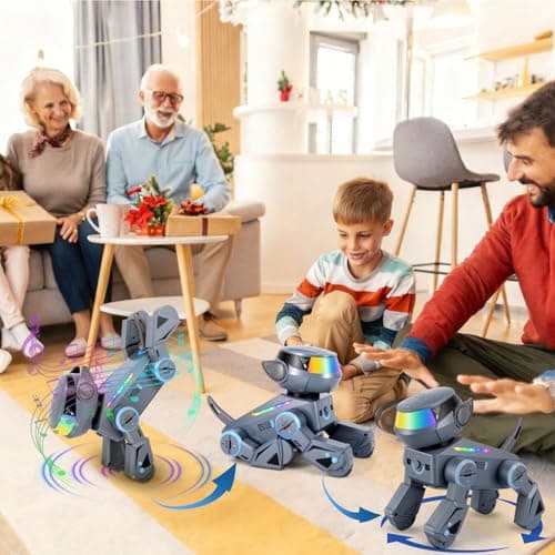 Blorkbuy Smart Robot Dog Toy for Kids - Interactive Puppy, Rechargeable, Gift for Boys Girls Ages 6-12 (Grey) - Thumbnail 5