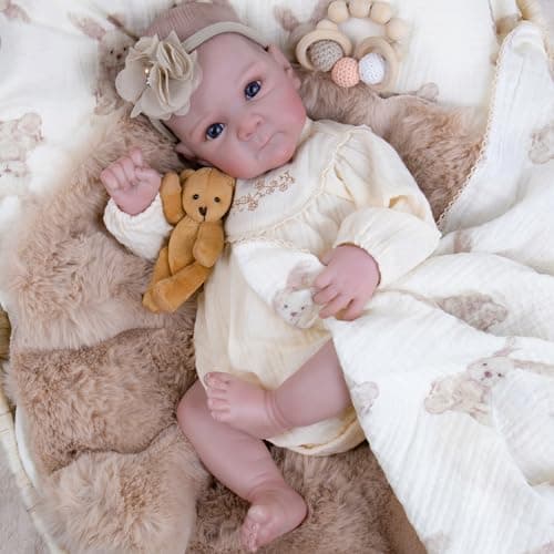 Milidool Realistic Reborn Baby Dolls - 20 Inch Cute Lifelike Real Life Baby Dolls Newborn Baby Dolls Girl Soft Cloth Body with Accessories for 3+ Year Old Girls Gifts - Thumbnail 4