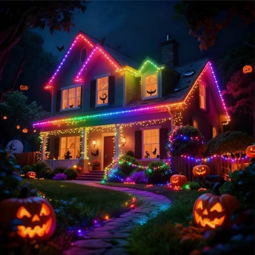 AI Smart Color Changing Fairy Lights, 32.8ft RGB+IC Offline Voice Control Light Twinkle No App/No WiFi Required,Dimmable Xmas Music Sync Lights for Kids Bedroom, Party, 7 Colors & 13 Lighting Modes - Thumbnail 6