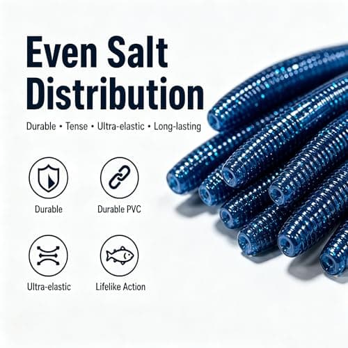 Soft Plastic Fishing Lures for Bass 5" - Salt Infused Stick Bait, Fall Rate Action for Texas/Wacky/Carolina Rig, Soft Plastic Swimbaits for Freshwater/Saltwater (24 Pcs) - Thumbnail 2