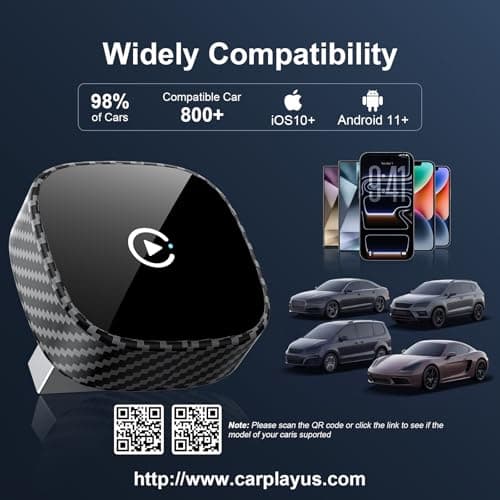 Wireless CarPlay Adapter for Apple iPhone & Android Auto 2026 Upgrade - Bluetooth & Wi-Fi, Plug & Play, 3X Fast Auto-Reconnect, No Latency, Convert Wired to Wireless Car Play Adapter (Black) - Thumbnail 6