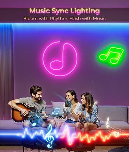 DeckTok 100FT Led Neon Rope Lights Strip - Flexible Led Control with App/Remote Rope Lights Multiple Modes RGB IP65 Waterproof Outdoor Neon Music Sync Gaming Strip for Christmas Outdoor Decorations - Thumbnail 4