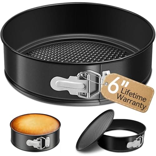 USLAI Springform Pan, 6 Inch Nonstick Cheesecake Pan with Removable Bottom, Easy to Clean, Ideal for Baking Cakes, Pies and Quiches - Image 1