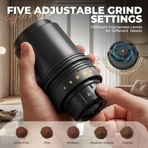 HAUSHOF Portable Electric Coffee Grinder, Travel Coffee Maker and Brewing Kit, Coffee Grinders for Home Use, Portable Pour Over Coffee Maker For Travel, Camping, Car - Thumbnail 4