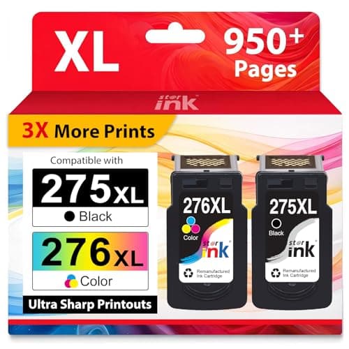 Starink PG-275 CL-276 275XL 276XL High Yield Replacement for Canon 275 and 276 Ink Cartridges for Canon Ink 275 and 276 for PIXMA TR3722 TR4720 TS3700 TS3522 TR4700 TR4722 TS3500 TS3720 Printer,2 Pack - Image 1