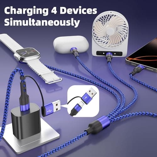 MPATIBY 3Type-C 4 in 2 Multi Charging Cable for iWatch Charger/iPhone 17-8 - Thumbnail 2