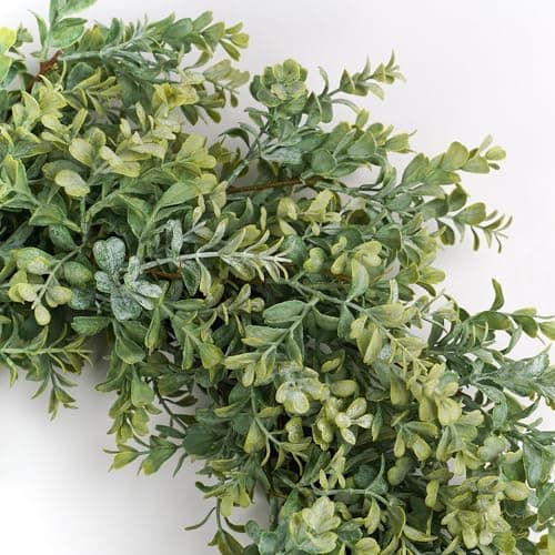 Wreaths for Front Door 28", Door Spring Wreath with Eucalyptus Boxwood Leaves, Greenery Wreath Door Decoration for Spring Summer All Season Home and Outdoor - Thumbnail 3