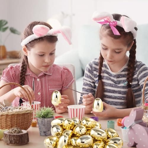 Supernal 40pcs Golden Easter Egg 3.1"Large Golden Metallic Easter Eggs Great For Easter Theme Party Favor Easter Eggs Hunt,Easter Eggs Bulk,Easter Eggs For Candy Treats(Gold) - Thumbnail 4