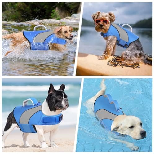 Doglay Dog Life Jacket, Swimming Safety Vest With Rescue Handles and Reflective Stripes, High Visibility for Boating, Heavy Duty Pet Safety for Small Medium and Large Dogs - Thumbnail 4