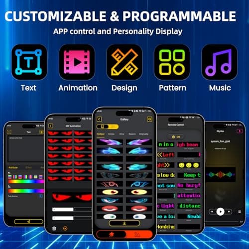 Eachbid Programmable Scrolling LED Sign, 23.4"x4.7", USB Flexible Digital Sign, APP Control, Custom DIY Editor Text, Patterns, Animations, for Car, Store, School, Hotel - Thumbnail 4