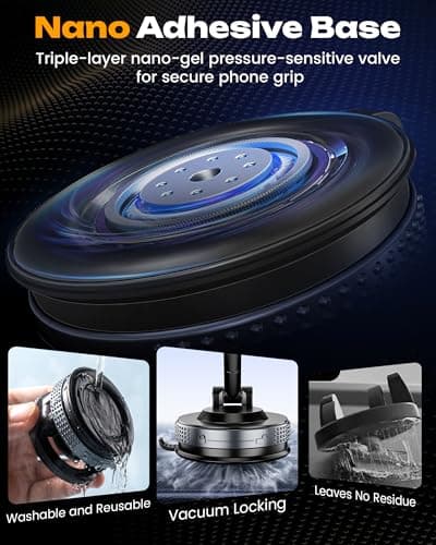 MinVix Vacuum Magnetic Phone Holder, Upgraded Suction Phone Mount, 360° Adjustable Car Phone Holder for MagSafe, Phone Holders for Your Car/Gym/Mirror, Compatible with iPhone & Android Smartphones - Thumbnail 4