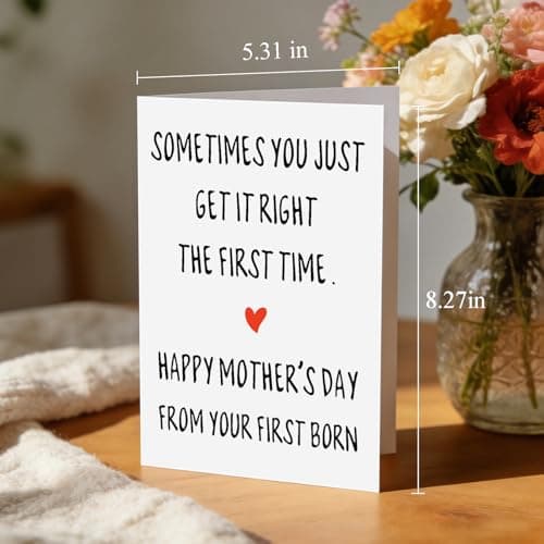 Mothers Day Card from Daughter Son, Happy Mother's Day Card for Mom from Your First Born, Funny Mothers Gifts for Mom from Kids, Unique Mother Gifts for Moms, Mama Gift Ideas Greeting Cards - Thumbnail 2