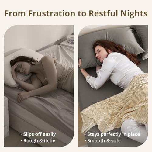 King Fitted Sheet, 100% Long-Staple Cotton Dual-Lock Fitted Sheet for King Bed, Luxury Soft and Comfort, 1000 Thread Count, Deep Pocket Fits 9" to 16" Mattress - Thumbnail 3