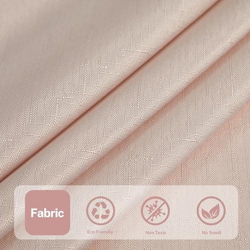Lameirose 3 in 1 Shower Curtain Set, Pink Shower Curtain and Liner Set with 12 Double Sided Shower Curtain Hooks, Cloth Shower Curtains for Bathroom,Waterproof, 72" W*72" H - Thumbnail 4