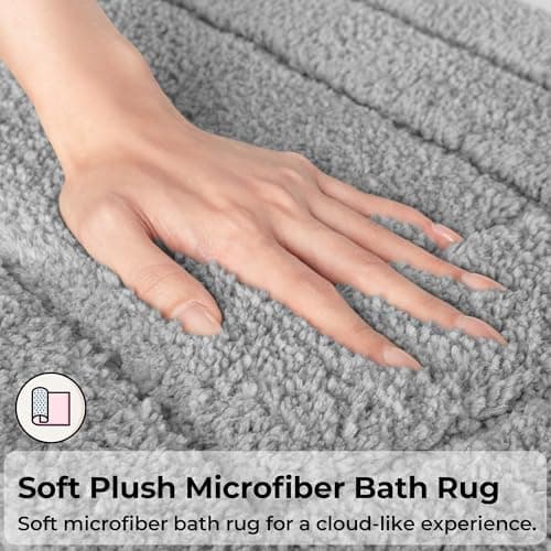 GRANNY SAYS Long Bathroom Rug Mat, Bath Mats Non-Slip, Super Soft and Water Absorbent, Large Bath Rugs, Machine Wash Dry, Bathroom Runner Rugs for Floor, Tub and Shower, 24 x 43 - Thumbnail 3