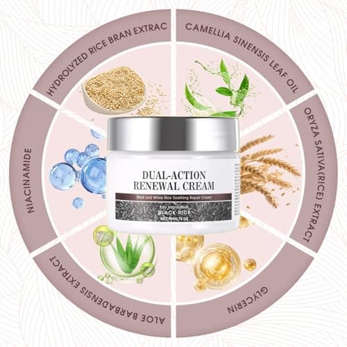 MOOMARTO Dual-Action Renewal Cream – Black & White Rice Soothing Repair Cream, Deep Hydration for Smooth-Looking Skin, Natural Body Serum Suitable for All Skin Types (2 Pack) - Thumbnail 2