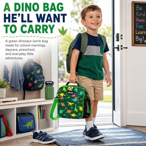 MISS BIG Dinosaur Kids Lunch Bag for Boys, Insulated School Lunch Bag, 5L - Thumbnail 2