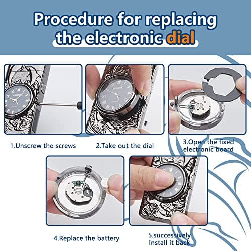 GADATOP Electric Lighter Rechargeable Windproof Lighter Plasma Lighters with 3D Dolphin Relief Built-in Clock LED Light for Daily Use Travel Essentials (Black) - Thumbnail 6