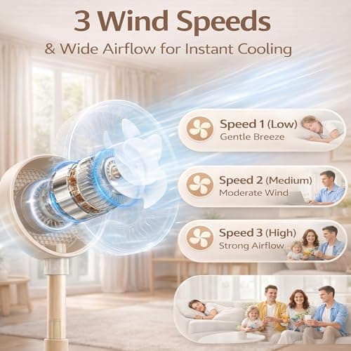 Magnetic Phone Clip Fan, Portable USB Rechargeable Personal Fan with 360° Flexible Gooseneck, 3 Speed Adjustable & Ultra-Wide Airflow, for iPhone, Shirt, Office, Desktop & Outdoor Travel (Begie) - Thumbnail 6