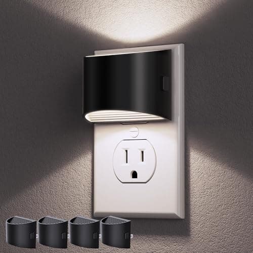 DORESshop LED Night Light[4 Pack], Night Lights Plug into Wall, 3 Level Brightness Adjustable Plug in Night Light, Dusk to Dawn Sensor, Nightlights for Adults, Bedroom, Bathroom, Hallway, 5000K - Image 1