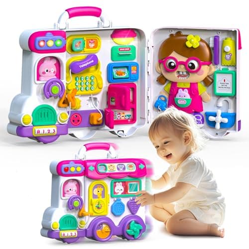 Baby Busy Board for 1-2 Year Old Boy Girl Gift,Musical Toddler Toys for 1+ Year Old,Early Educational Toy for Toddlers 1-3,Birthday Gifts for 1+Year Old Girl, 1 2 Year Old Christmas Toys Gifts - Image 1
