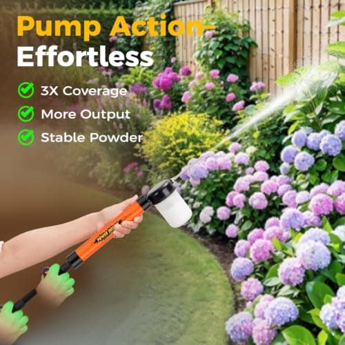 Diatomaceous Earth Powder Duster with Adjustable 4FT Rod, Clog-Free & Adjustable Output Pump, Ideal for Diatomaceous Earth Application, Powder Dispensing, Dusting Tasks & Indoor/Outdoor Gardening - Thumbnail 3