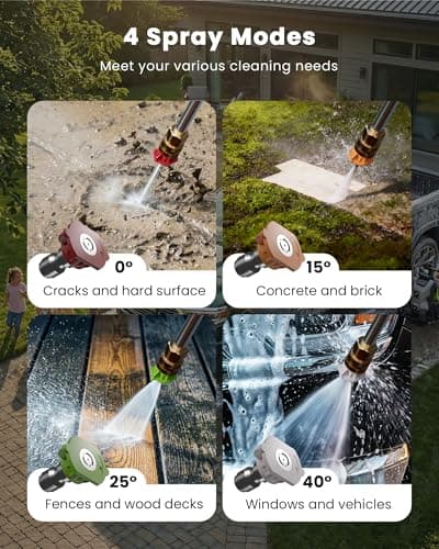 KVAOK Power Washer, 4 Quick Connect Nozzles - Thumbnail 5