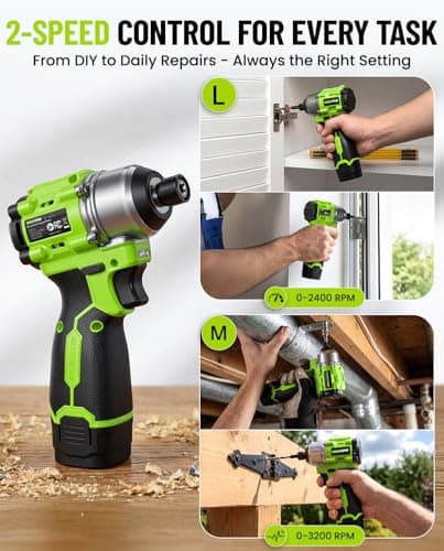 Robustrue 16.8V Max Brushless Impact Driver Kit, 1416 In-lbs Torque, 1/4" Hex Cordless Impact Drill with 2x 2000mAh Batteries, 4100 Max BPM, Power Tool Set for Home Improvement, DIY & Light Automotive - Thumbnail 3