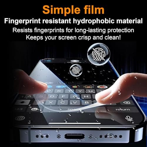 OneFish for iPhone 15(6.1 inch) Tempered Glass Screen Protector Full Edge Coverage? Privacy Auto Dust-Elimination Easy Installation Screen Protector [2 Pack] - Thumbnail 5