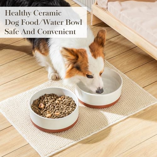 MALACASA Dog Bowls, Ceramic Dog Food and Water Bowls for Large Size Dogs, 6 Cups Capacity Pet Bowl for Large Dogs (L-6 Cups) - Thumbnail 5