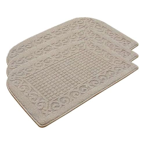 COSY HOMEER 32X20 Inch Anti Fatigue Kitchen Rug Mats are Made of 100% Polypropylene Half Round Rug Cushion Specialized in Anti Slippery and Machine Washable,Beige(3 pcs) - Image 1