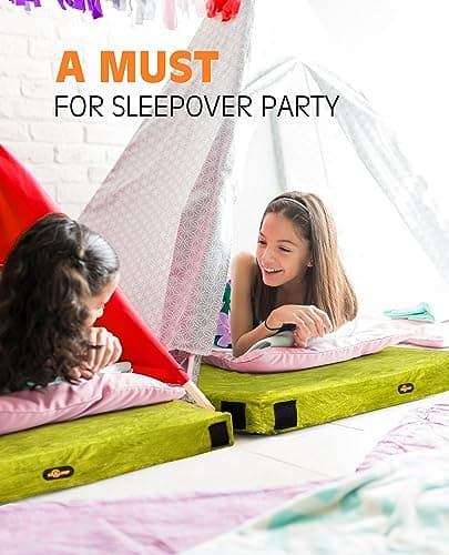 GAIALOOP 3 Inch Memory Foam Camping Mattress, Dual Layer Thick Sleeping Camp Pad for Car Tent Cot, Roll-Up Portable Glamping Floor Bed for Guests Sleepover[Single: 75 * 30 * 3"] - Thumbnail 5