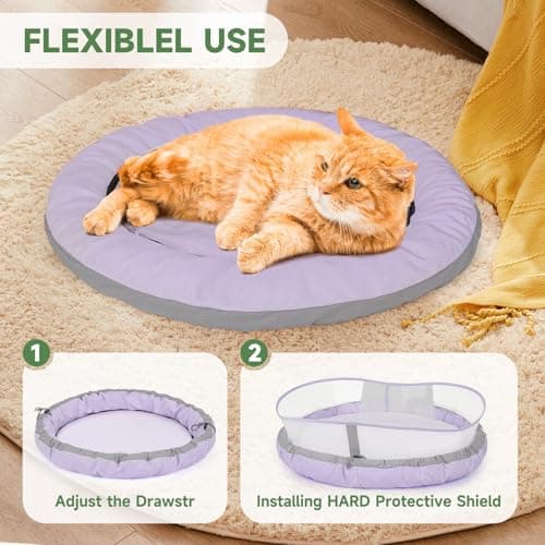 GoGoPaw Cat Bed for Indoor Kitten Bed Washable, Anti Anxiety Round Donut Pet Beds for Small Dogs Cats, Super Soft Plush Fur Pet Bed (Purple，18 Inches) - Thumbnail 6