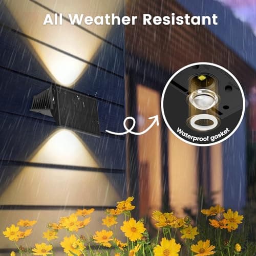 Solar Fence Lights Outdoor, 8 Pack Solar Up Down Wall Lights for Outside, IP67 Fence Lights Solar Powered Dusk to Dawn Auto-Work for Patio Garden Backyard Porch Deck Pathway Step (White&RGB) - Thumbnail 5