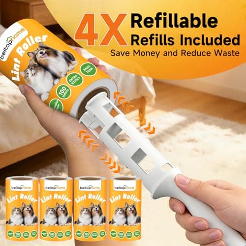 Lint Roller, 800-Sheet Extra Sticky Rollers for Pet Hair, 4 Handles, Value Pack for Dogs, Cats, Clothes, Carpet, Furniture - Thumbnail 4