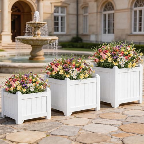 Trepcrow UV Resistant Artificial Flower Outdoor, Faux Wildflowers for Spring Summer Decor, Weatherproof Silk Fake Flowers Outside for Planter Bed/Window Box/Porch/Yard/Patio/Vase (18 Bundles) - Thumbnail 2