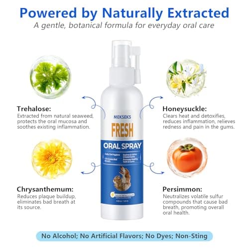 Fresh Breath Dental Care Spray for Dogs and Cats – Oral Clean Solution, Soothes Gums, Gentle Herbal Formula with Chrysanthemum & Honeysuckle, Daily Oral Hygiene, 120ml Easy Spray for Home & Travel - Thumbnail 5