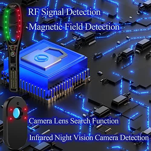 KEULGOUL Hidden Camera Detector, RF Signal Detector, Camera Finder and Magnetic Field Detector, Portable Bug Detector Privacy Scanner for Hotel Room, Home, Office, Travel and Car - Thumbnail 5