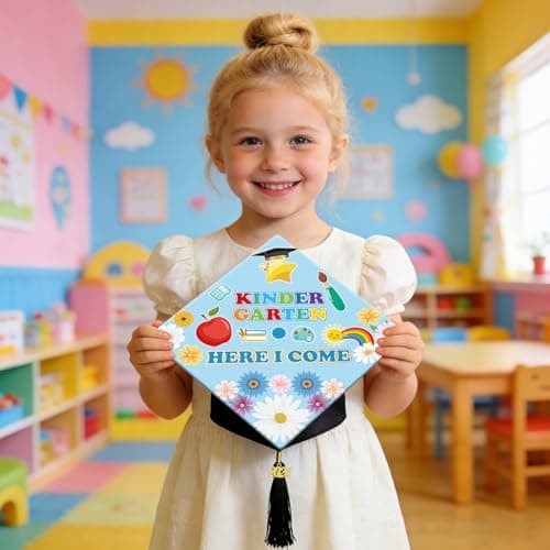 Lednica Blue Preschool Graduation Cap with Tassel, Class of 2026 Grad Hat for Boys Girls Kids, Graduation Gifts for School Ceremony Grad Party Photoshoot - Thumbnail 6