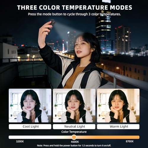 BRDRC Action 6 Magnetic Mini LED Fill Light, Photography Fill Video Lighting with Quick-Release Cold Shoe Adapter, 3 Color Modes, 4 Levels Brightness for DJI Osmo Nano Camera Accessories - Thumbnail 4