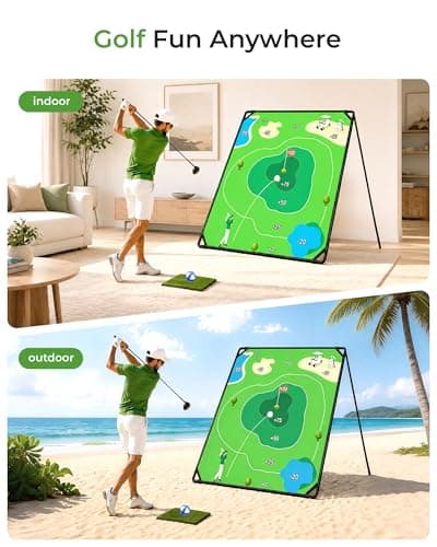 Zessfit Golf Chipping Game Set, 71" x 71" Battle Golf Chipping Game Mat with Sticky Balls, Backyard Indoor Outdoor Golf Practice Game for Adults, Golf Training Aid Gift - Thumbnail 6