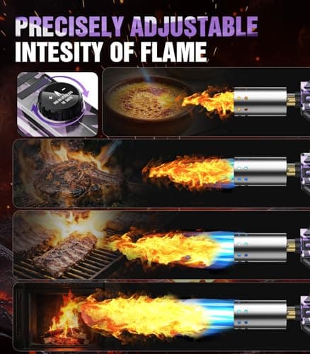 Powerful Propane Torch Gun, Kitchen cooking Torch lighter with Adjustable Flame, Flame Thrower Gun Butane Torch for Searing Steak, BBQ, Campfire, Fireplace (Tank Not Included)(Graffiti) - Thumbnail 2
