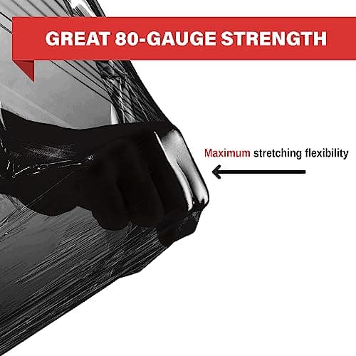 Black Stretch Wrap Industrial Strength Extra Thick 4 Rolls 18" 1100 SqFt 80 Gauge Shrink Wrap Roll for Moving Supplies, Furniture, Pallets, Plastic Wrap for Packing, Stretch Film - Thumbnail 2
